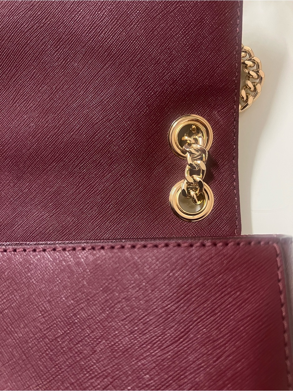 Michael Kors Brandi Medium Saffiano Leather Shoulder Bag In Merlot - Picture 9 of 9